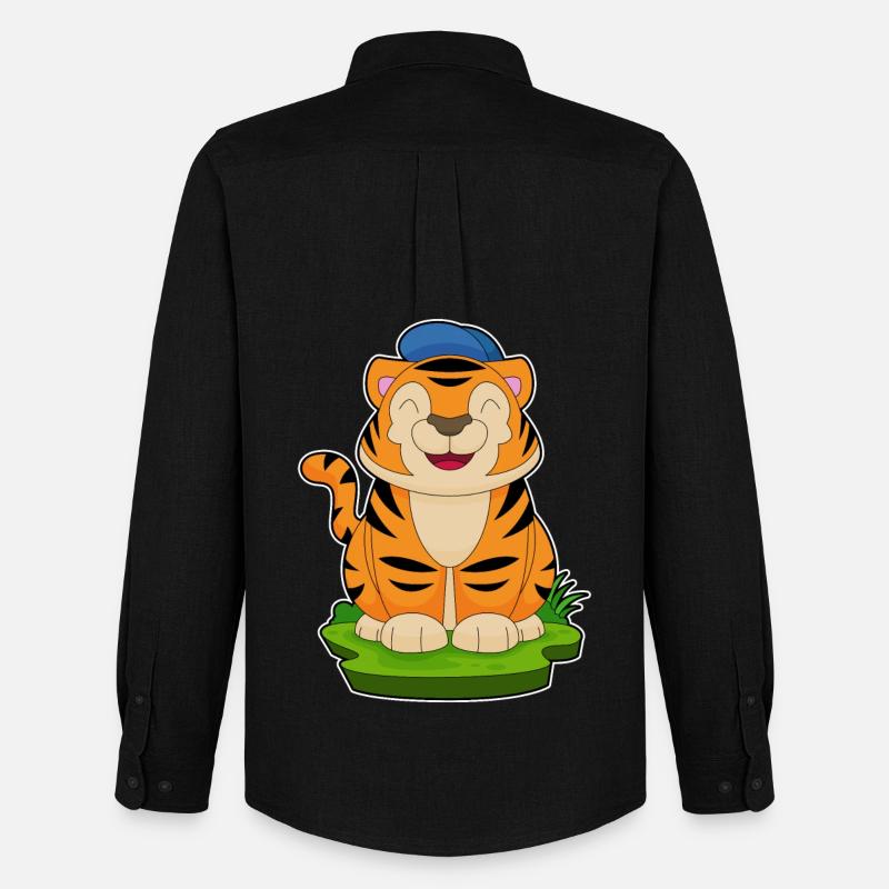 Tiger Cap - Männer Oxford Hemd von Stanley/Stella - Schwarz