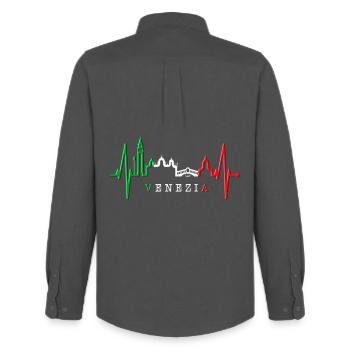 Venedig Skyline Herzschlag Italien I Love Venezia - Männer Oxford Hemd von Stanley/Stella - Anthrazit - Hinten - AI Model Male 185 dark (185cm)