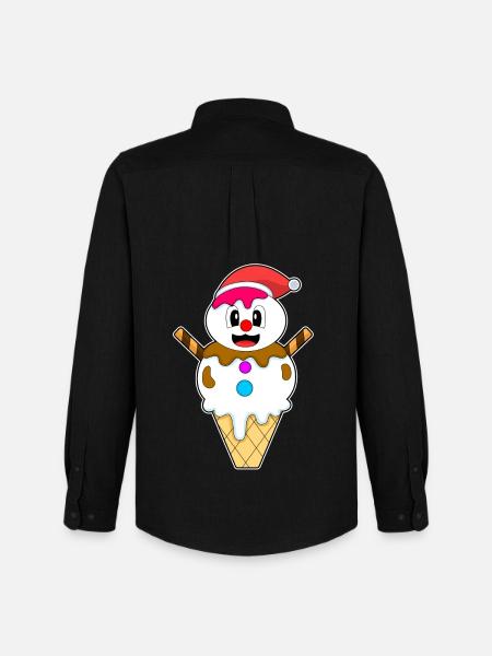 Schneemann Weihnachten Waffeleis - Men's Oxford Shirt by Stanley/Stella - black