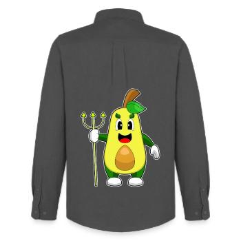 Avocado Halloween Devil - Men's Oxford Shirt by Stanley/Stella - anthracite - Back - AI Model Male 185 dark (185cm)