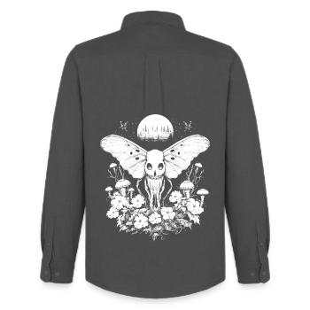 Gothik Totenkopf Aestethic Fairy Grunge Fairycore - Männer Oxford Hemd von Stanley/Stella - Anthrazit - Hinten - AI Model Male 185 dark (185cm)