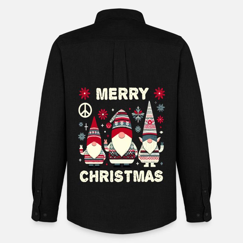 Wichtel Christmas Gnomes - Männer Oxford Hemd von Stanley/Stella - Schwarz