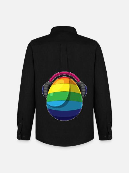 Easter Egg Easter Rainbow Music - Men's Oxford Shirt by Stanley/Stella - black