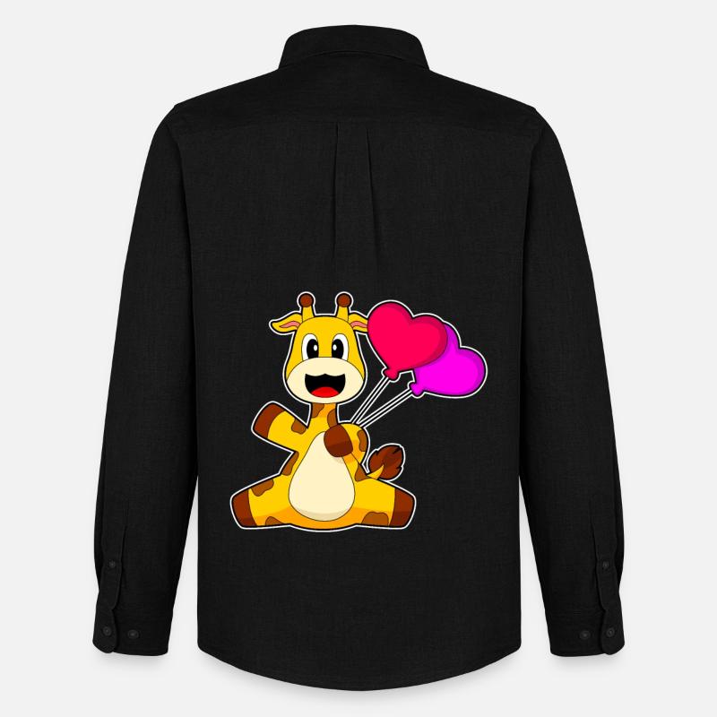 Giraffe Luftballon - Männer Oxford Hemd von Stanley/Stella - Schwarz