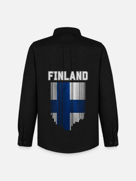 Flag of Finland, Finnish pride - Men's Oxford Shirt by Stanley/Stella - black