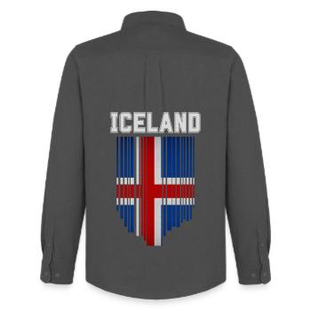 Flagge von Island, Isländischer Stolz - Männer Oxford Hemd von Stanley/Stella - Anthrazit - Hinten - AI Model Male 185 dark (185cm)