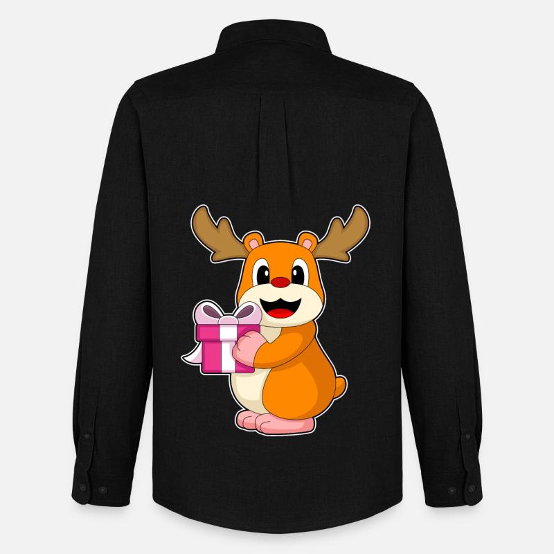 Hamster Weihnachten Paket - Männer Oxford Hemd von Stanley/Stella - Schwarz