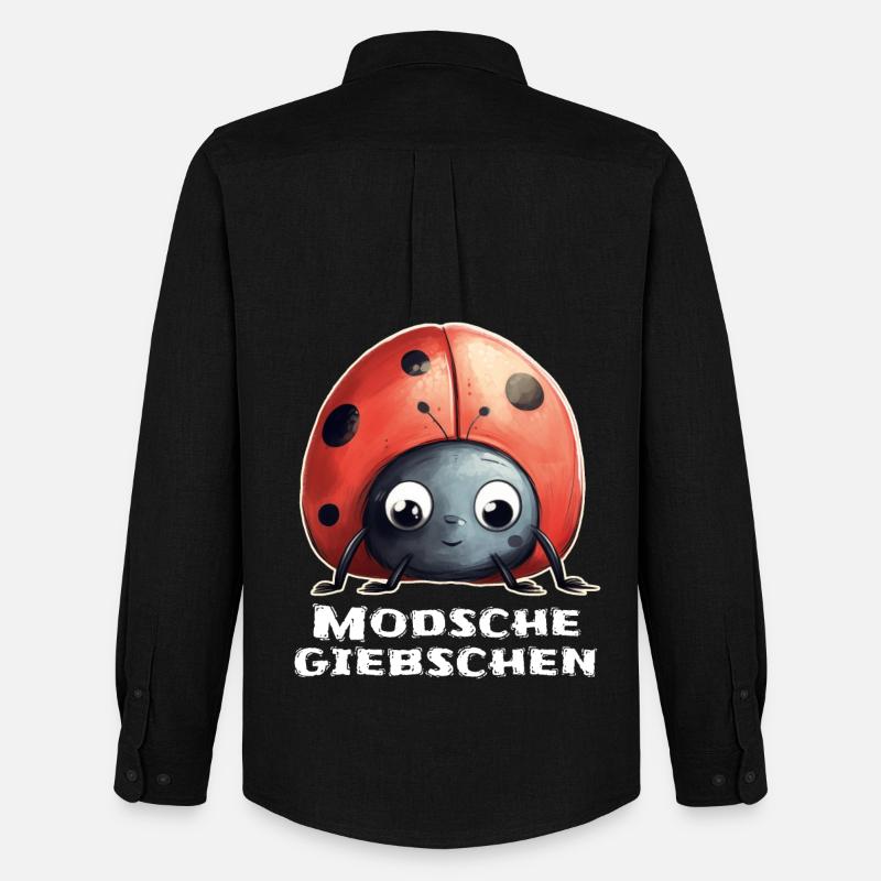 Modschegiebchen Marienkäfer Sächsisch Geschenk - Männer Oxford Hemd von Stanley/Stella - Schwarz
