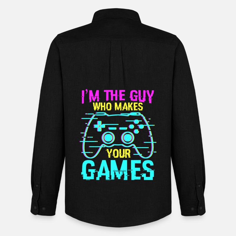 Spielprogrammierer Spruch - Männer Oxford Hemd von Stanley/Stella - Schwarz