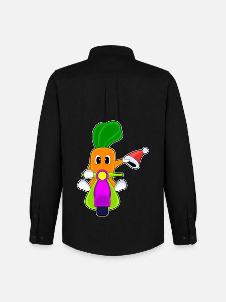 Carrot Christmas Scooter - Men's Oxford Shirt by Stanley/Stella - black