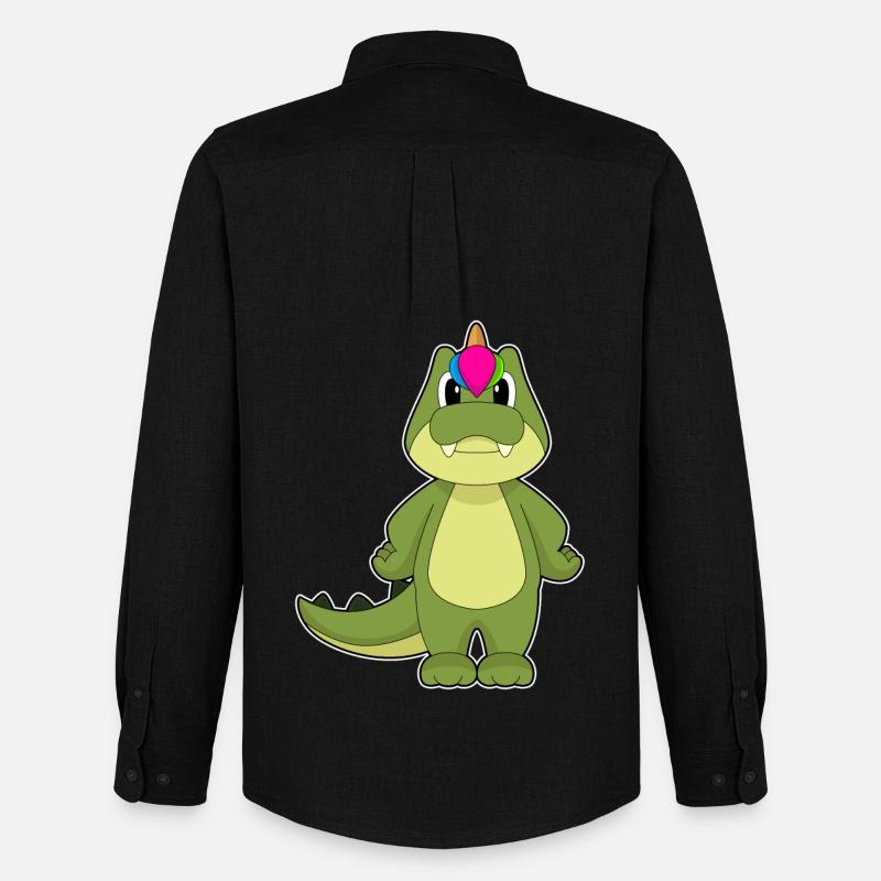 Krokodil Einhorn - Männer Oxford Hemd von Stanley/Stella - Schwarz