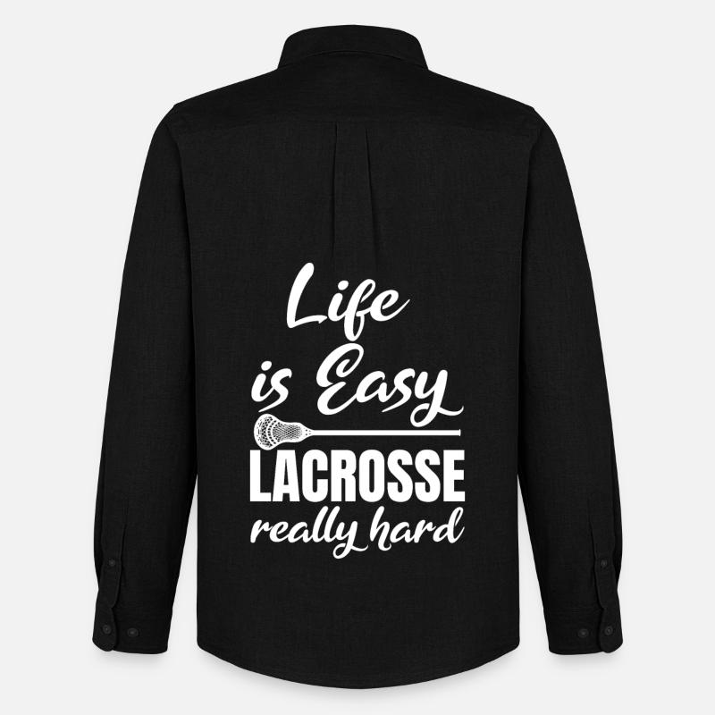 Lacrosse Spieler Motivation - Männer Oxford Hemd von Stanley/Stella - Schwarz
