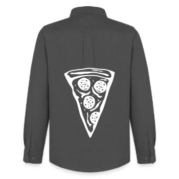 Tranche de pizza - Chemise Oxford homme Stanley/Stella - charbon - Dos - AI Model Male 185 dark (185cm)