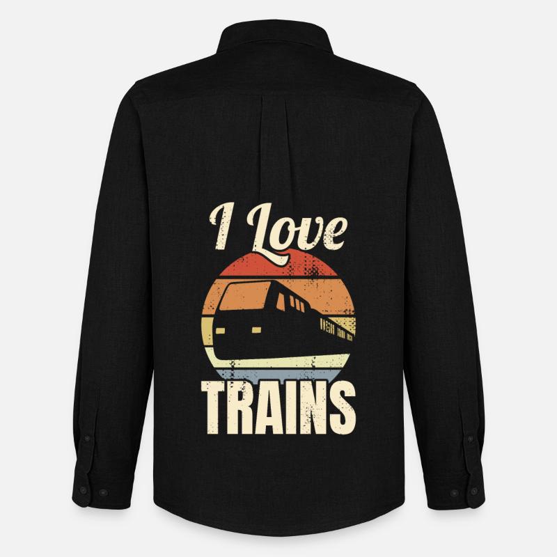 Eisenbahn Liebe - Männer Oxford Hemd von Stanley/Stella - Schwarz