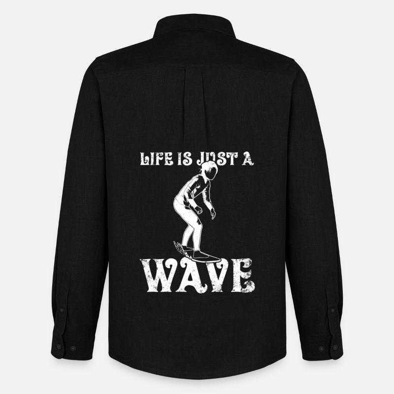 Life Is Just A Wave - Männer Oxford Hemd von Stanley/Stella - Schwarz