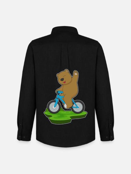 Bear Bicycle - Men's Oxford Shirt by Stanley/Stella - black