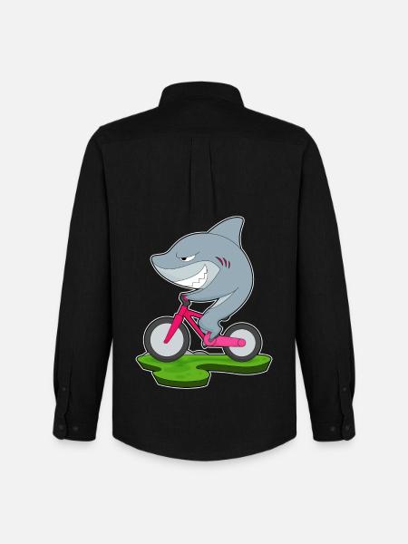 Shark Bicycle - Men's Oxford Shirt by Stanley/Stella - black