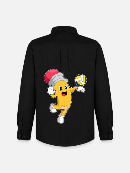 Pencil Volleyball Player Volleyball - Men's Oxford Shirt by Stanley/Stella - black