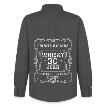 i bi wia a guada Whisky 30 Joah à la perfection - Chemise Oxford homme Stanley/Stella - charbon - Dos - AI Model Male 185 dark (185cm)