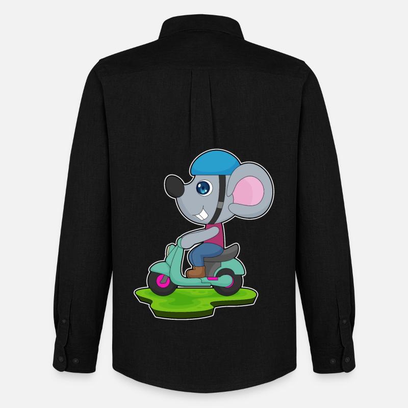 Maus Motorrad - Männer Oxford Hemd von Stanley/Stella - Schwarz