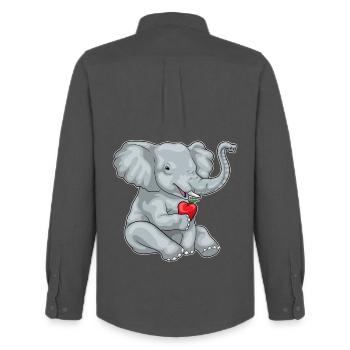 Elefant Apfel  - Männer Oxford Hemd von Stanley/Stella - Anthrazit - Hinten - AI Model Male 185 dark (185cm)