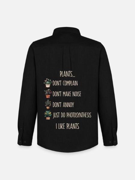 Plants Don't Complain Gardener Garden - Men's Oxford Shirt by Stanley/Stella - black