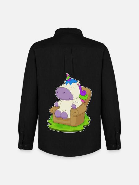 Einhorn Sessel - Männer Oxford Hemd von Stanley/Stella - Schwarz