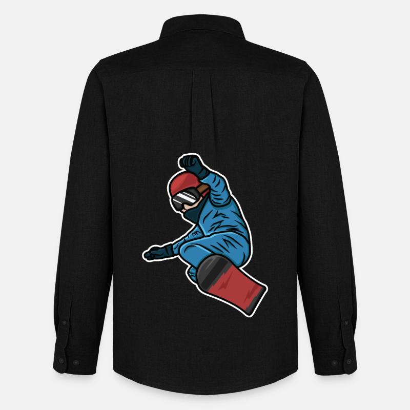 Kleiner Snowboarder - Männer Oxford Hemd von Stanley/Stella - Schwarz