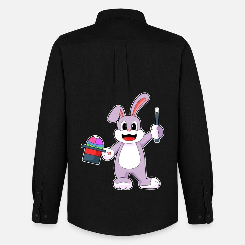 Hase Ostern Zauberer - Männer Oxford Hemd von Stanley/Stella - Schwarz