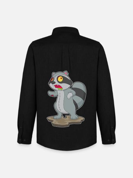 Waschbär Halloween Zombie - Männer Oxford Hemd von Stanley/Stella - Schwarz