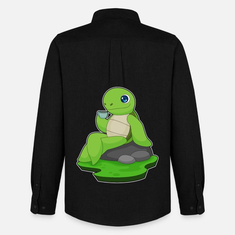 Turtle Coffee Mug - Men's Oxford Shirt by Stanley/Stella - black