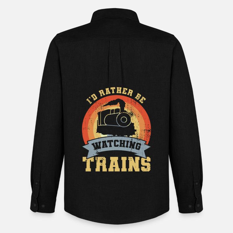 Lustiges Eisenbahner - Männer Oxford Hemd von Stanley/Stella - Schwarz