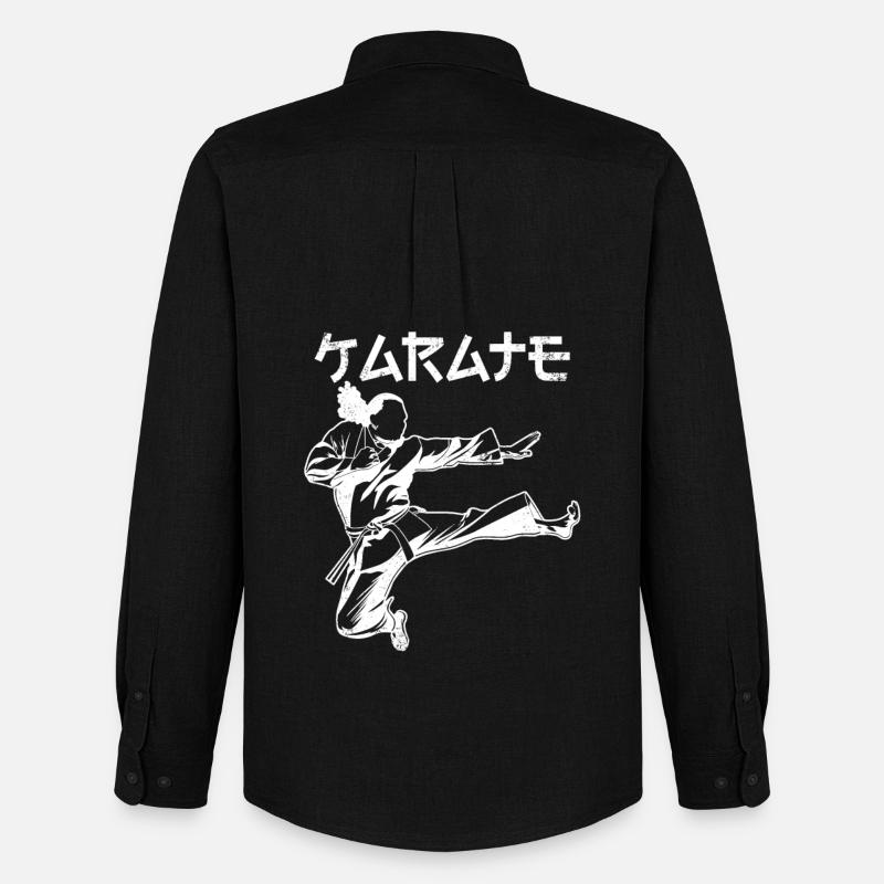Karateka - Männer Oxford Hemd von Stanley/Stella - Schwarz