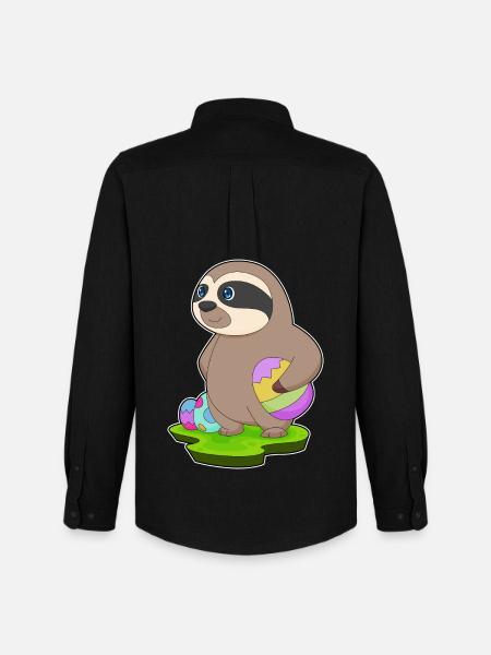 Sloth Easter Easter Eggs - Men's Oxford Shirt by Stanley/Stella - black