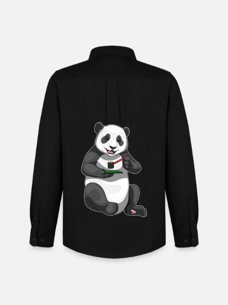 Panda Sushi - Men's Oxford Shirt by Stanley/Stella - black