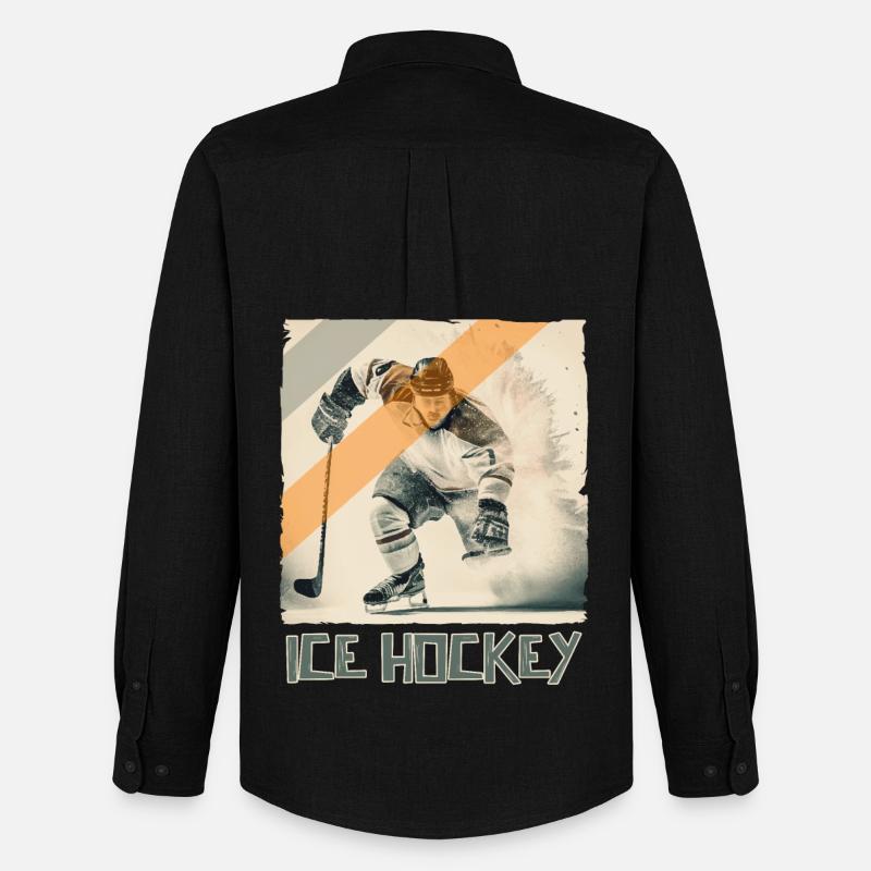 Eishockeyspieler Eishockey - Männer Oxford Hemd von Stanley/Stella - Schwarz