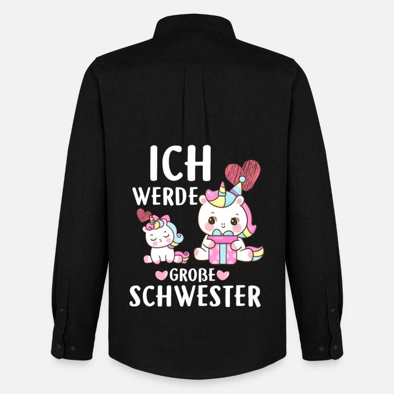 Ich Werde Eine Große Schwester - Männer Oxford Hemd von Stanley/Stella - Schwarz