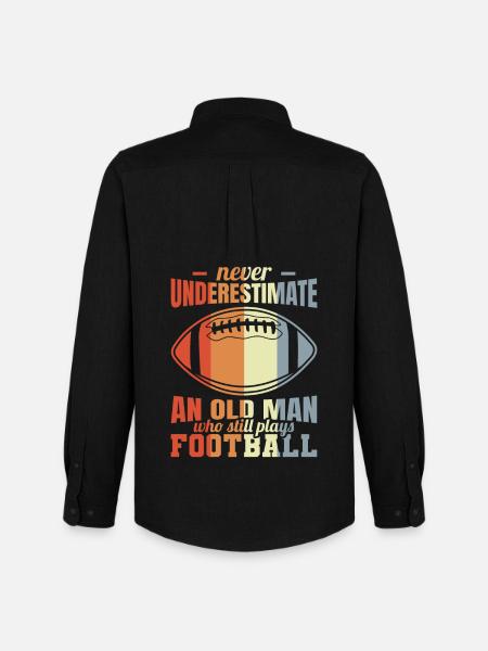 Old Football Player - Men's Oxford Shirt by Stanley/Stella - black