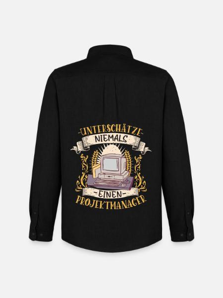 Projektmanager Erfolgslustiges Geschenk Teamleader - Männer Oxford Hemd von Stanley/Stella - Schwarz