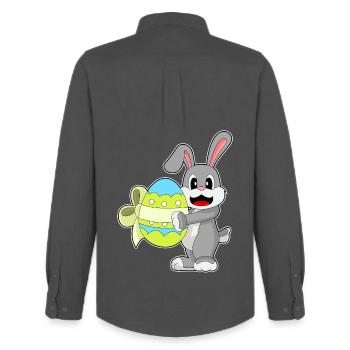 Arc de Pâques du Lapin - Chemise Oxford homme Stanley/Stella - charbon - Dos - AI Model Male 185 dark (185cm)