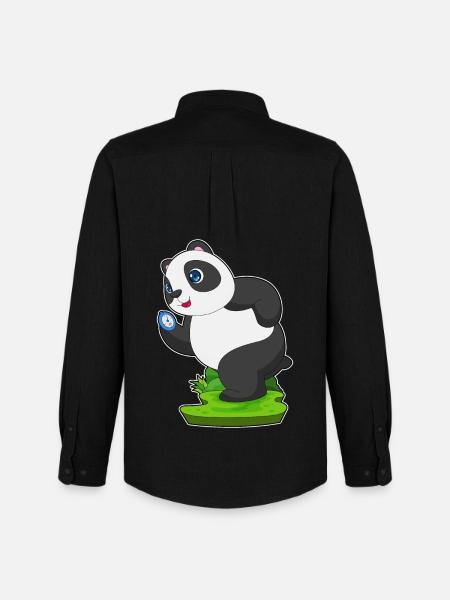 Panda Jogger Jogging Sport - Men's Oxford Shirt by Stanley/Stella - black