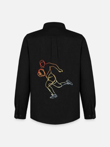 Rugby Player Sketch - Men's Oxford Shirt by Stanley/Stella - black