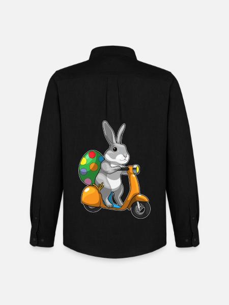 Hase Ostern Motorroller - Männer Oxford Hemd von Stanley/Stella - Schwarz