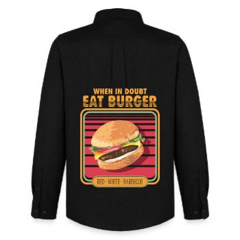 En cas de doute, mangez un hamburger - Chemise Oxford homme Stanley/Stella - noir - Dos - AI Model Male 185 dark (185cm)