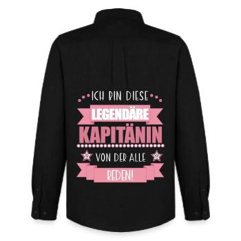 Legendäre Kapitänin – Maritimes Geschenk Segeln - Männer Oxford Hemd von Stanley/Stella - Schwarz - Hinten - AI Model Male 185 dark (185cm)