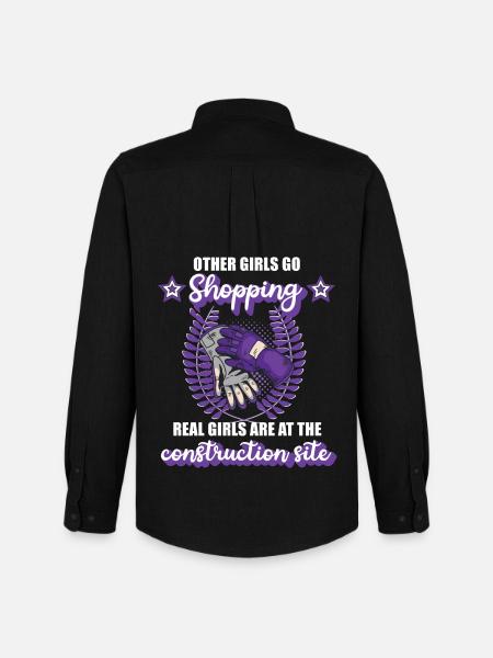 Bauarbeiterin Dachdeckerin Site Mädchen Geschenk - Männer Oxford Hemd von Stanley/Stella - Schwarz