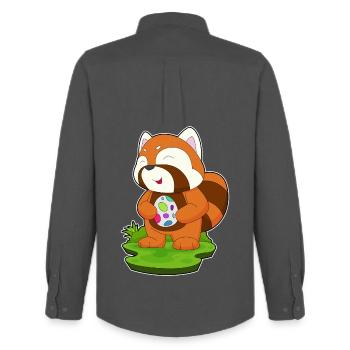 Œuf de Pâques panda roux - Chemise Oxford homme Stanley/Stella - charbon - Dos - AI Model Male 185 dark (185cm)