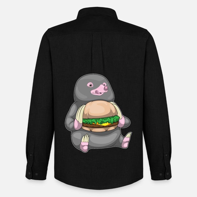 Maulwurf Cheeseburger - Männer Oxford Hemd von Stanley/Stella - Schwarz
