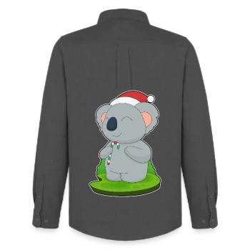 Koala Noël Candy Canne - Chemise Oxford homme Stanley/Stella - charbon - Dos - AI Model Male 185 dark (185cm)