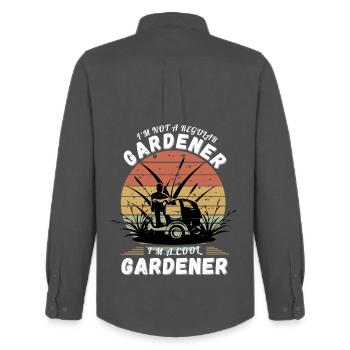I'm Not A Regular Gardener - Gardener Gift Idea - Männer Oxford Hemd von Stanley/Stella - Anthrazit - Hinten - AI Model Male 185 dark (185cm)